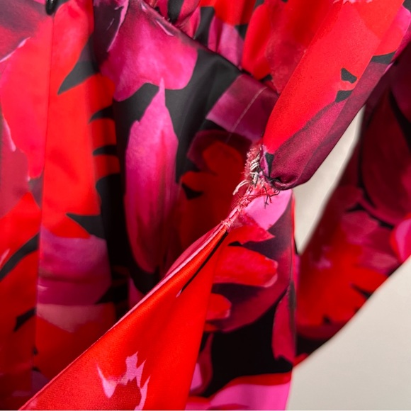 NBD Levigne Floral Mini Dress Long Sleeve Puffy Sleeves XS Wrap Revolve - Picture 12 of 12